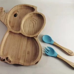 Krožnik iz bambusa s priseskom SLON – set