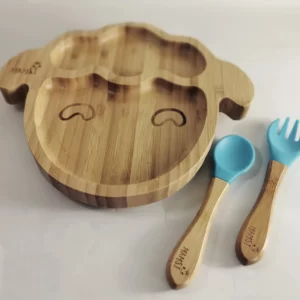 Krožnik iz bambusa s priseskom OVČKA – set